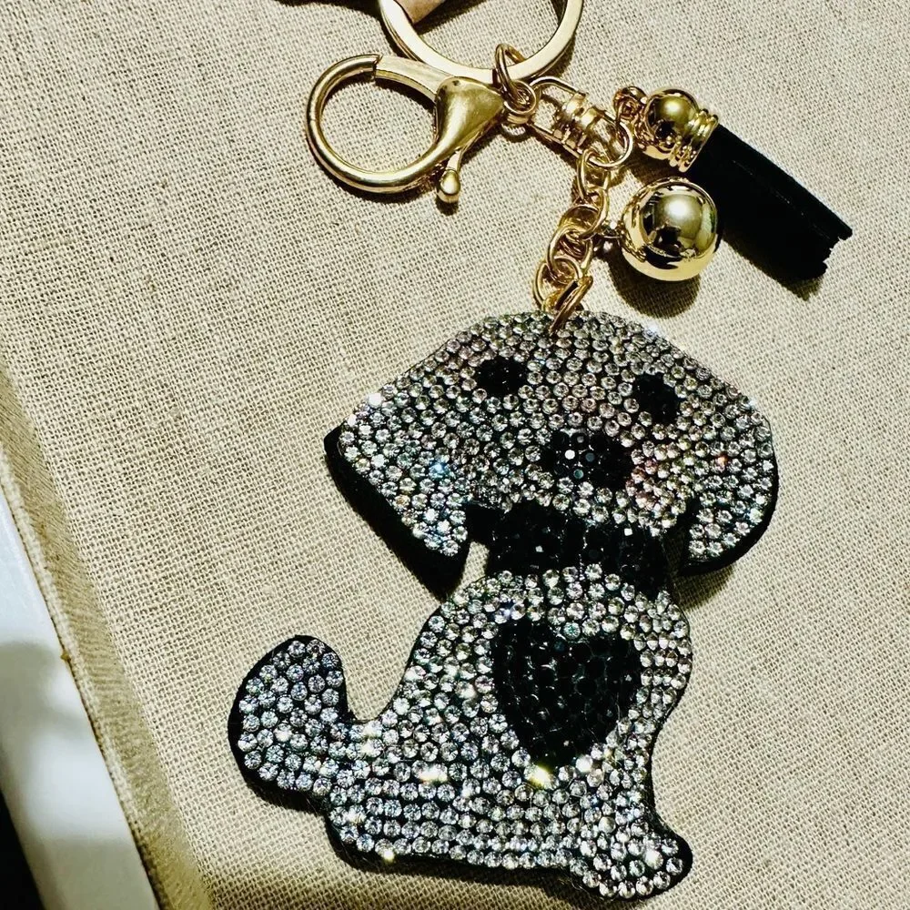 Sparkling Rhinestone Dog Keychain – Cute & Glamorous